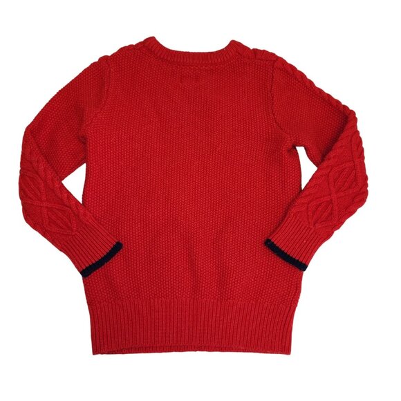 Mini Boden Red Cable Knit Wool Blend Sweater 6-7Y Kids Pullover Warm Winter Jump - Picture 2 of 5